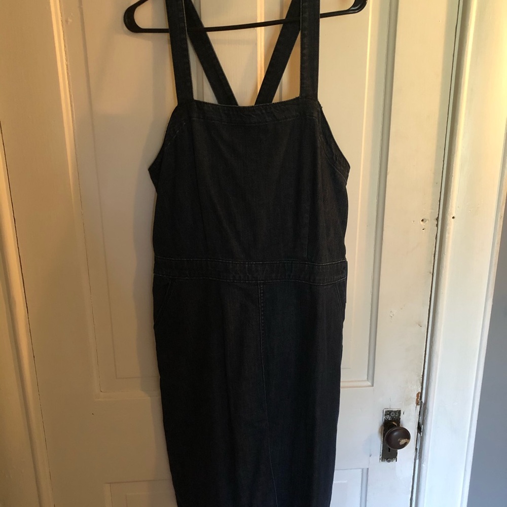 Denim overall dress